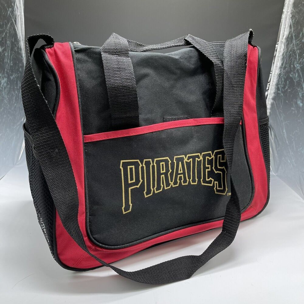 Pittsburgh Pirates Black Canvas Duffel Gym Bag Sports School 14"x12"
